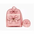 Mckleinusa 10.5 in. L Series Acadia Leather Mini Bow Backpack, Pink 99719